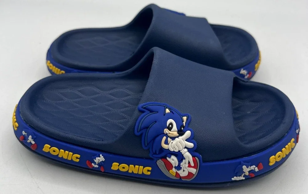 Sonic the Hedgehog Kids Slides Size 26/27 US Little Kid 9-10 Blue Sandals
